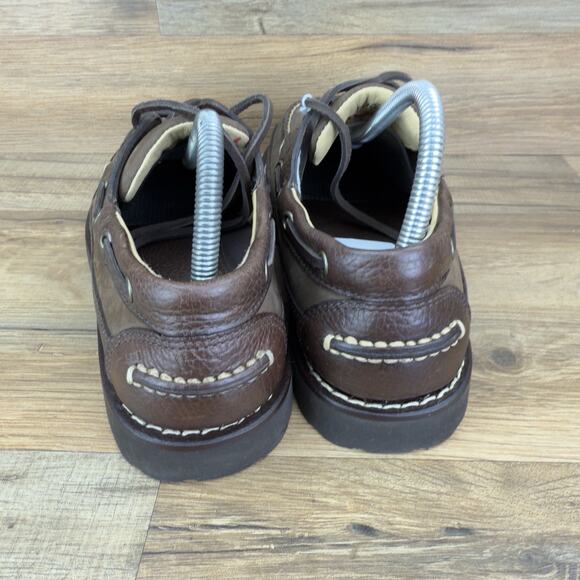 LL Bean Allagash Bison Handsewn Loafers Brown Leather Moccasins Mens Size 7D - Picture 4 of 7